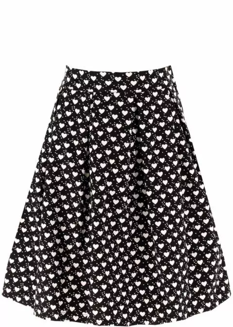 Black and shop white heart skirt