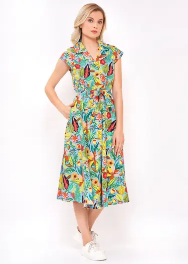 knee length dresses for ladies Confidence Midi Dress {cool floral}  Sacred Circus