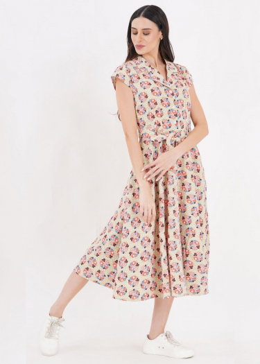 The Ava Midi Geo Floral Dress
