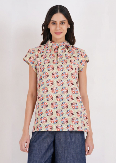 The Anna geo wave pattern blouse