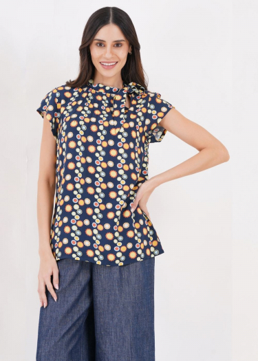 The Anna geo floral blouse