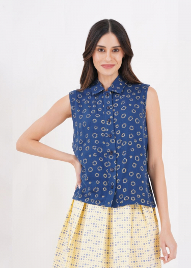 Pam sleeveless abstract shirt