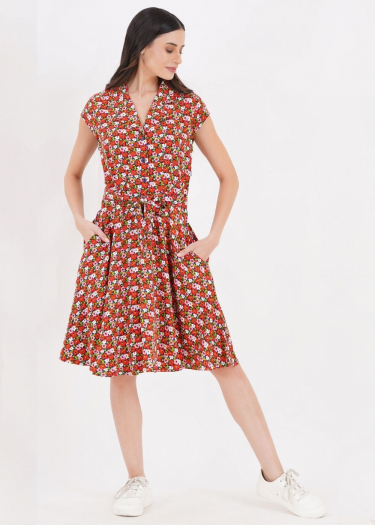 The Ava red ditsy Dress