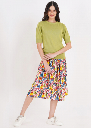Short sleeve knitted top