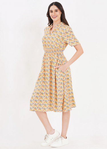 Open v neck shirt dress