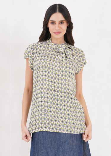 Anna geo floral print top