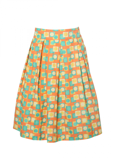 BCI Cotton Daisy Print Pleat Skirt