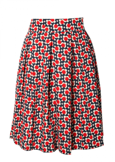 BCI Cotton Daisy Print Pleat Skirt