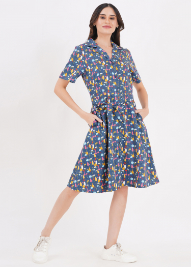 Fay vase print Shirt Dress