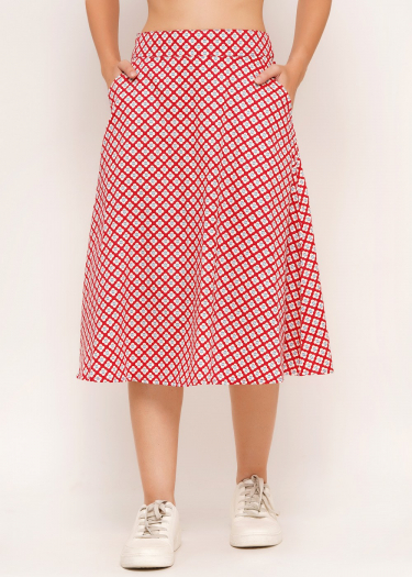 Moa geo print full skirt