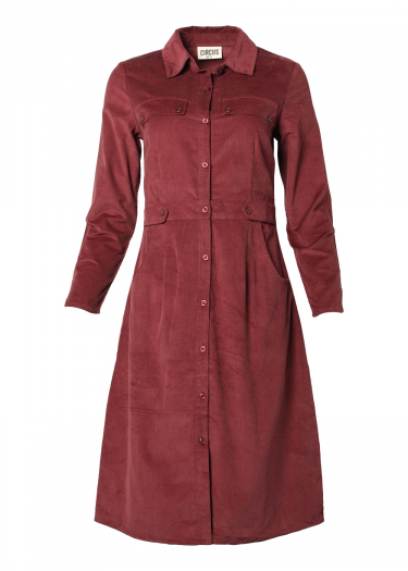 Pin cord shirt dress