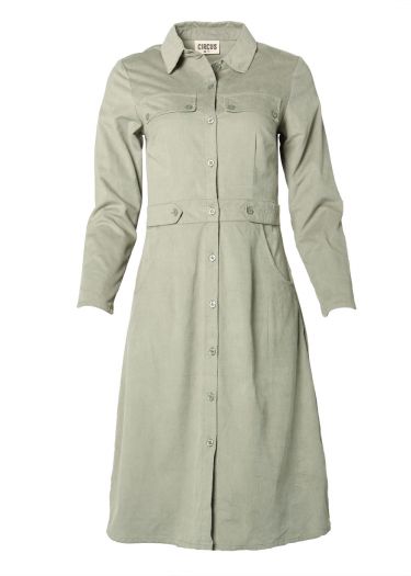 Pin cord shirt dress