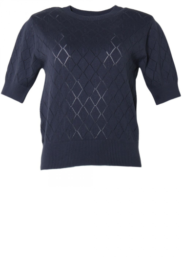 Short sleeve jacquard knit