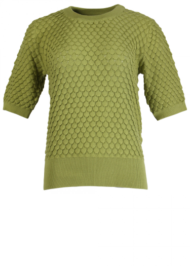 Short sleeve textured knit