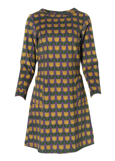 The Alma Olive Geo Print Dress