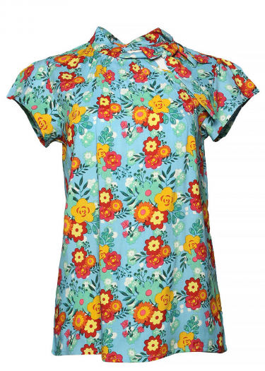 The Anna dahlia print blouse