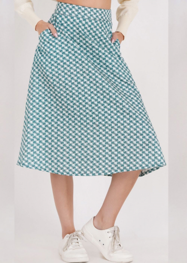 The Moa swan Print Skirt