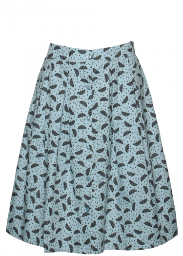Umbrella print pleated skirt