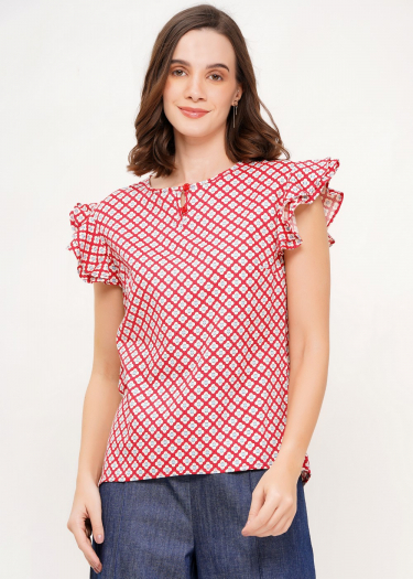 Butterfly sleeve geo top