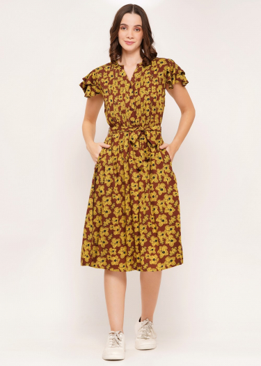 Sustainable Rayon Pleated Dress