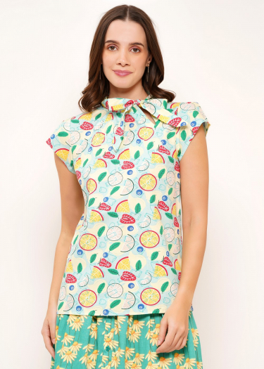 The Anna lemonade print blouse