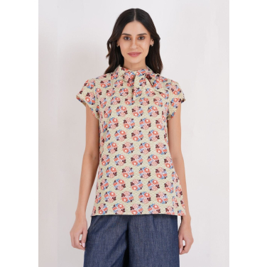 The Anna geo wave pattern blouse