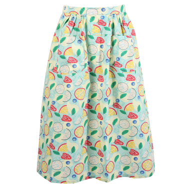 Lemonade print cotton skirt