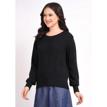 Fine-Knit pointelle Cardigan