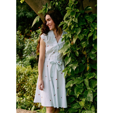 The Ava berry embroidery dress