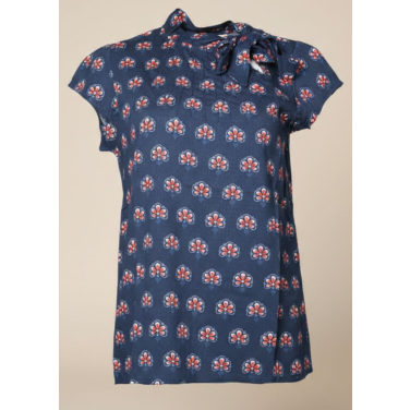 Anna geo feather print top