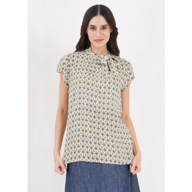 Anna geo floral print top