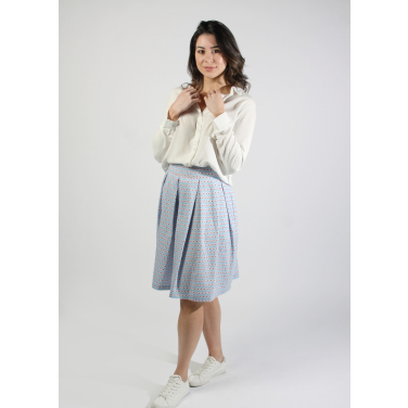 BCI Cotton Daisy Print Pleat Skirt