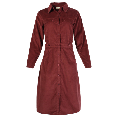 Cord Shirt Midi Dress