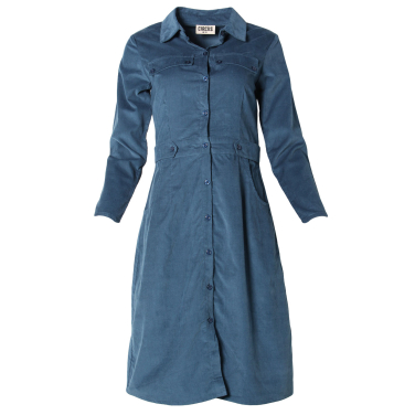 Cord Shirt Midi Dress