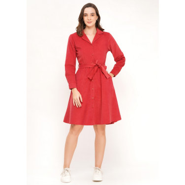 Corduroy Long Sleeves Shirt Dress