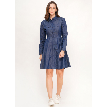 Denim long sleeves shirt dress
