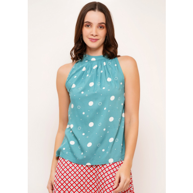 Hazel polka halter top