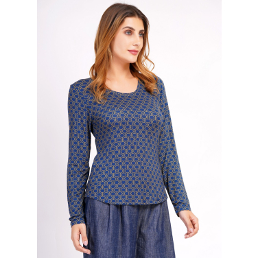 Long Sleeve trellis pattern top