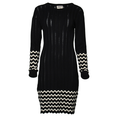 Long Sleeves Textured Knit Dress