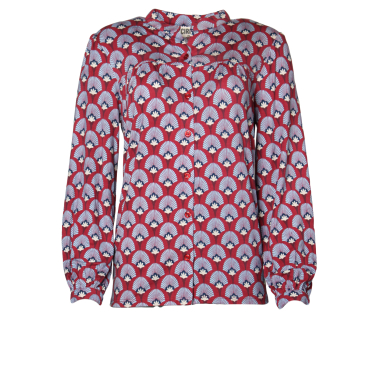 Mandarin Collar Printed Shirt