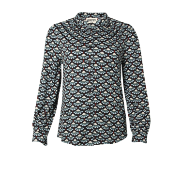 Mandarin Collar Printed Shirt
