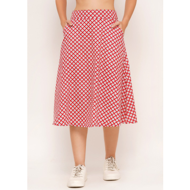 Moa geo print full skirt