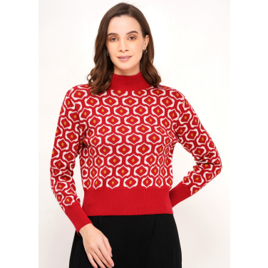 Retro Geometric Pattern Knit