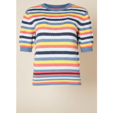 Short sleeve striped knit