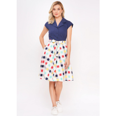 The Ava contrast check Dress