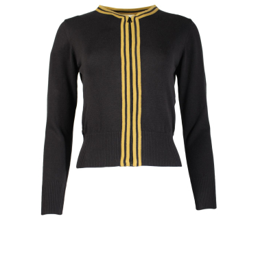 Zip-Through Stripe Cardigan