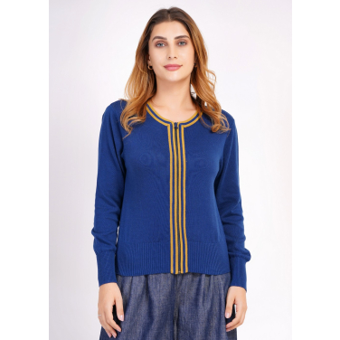 Zip-Through Stripe Cardigan