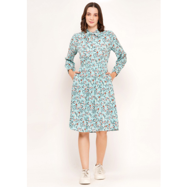 Sustainable Rayon Midi Floral Dress