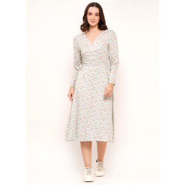 Sustainable Rayon Midi Wrap Dress