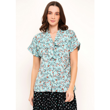 Tie-Neck Sustainable Viscose Blouse